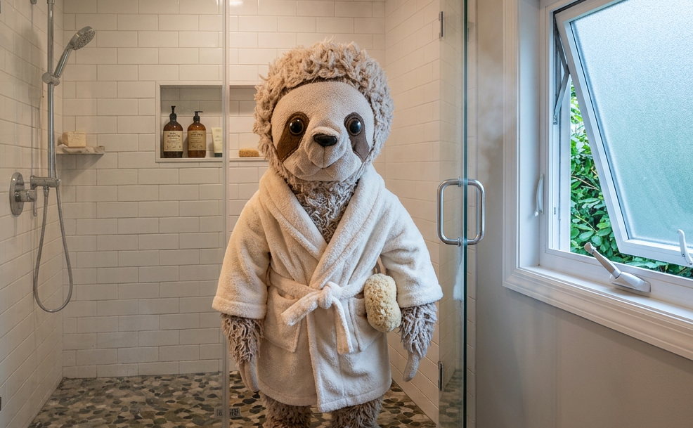 Corn in a fluffy bathrobe