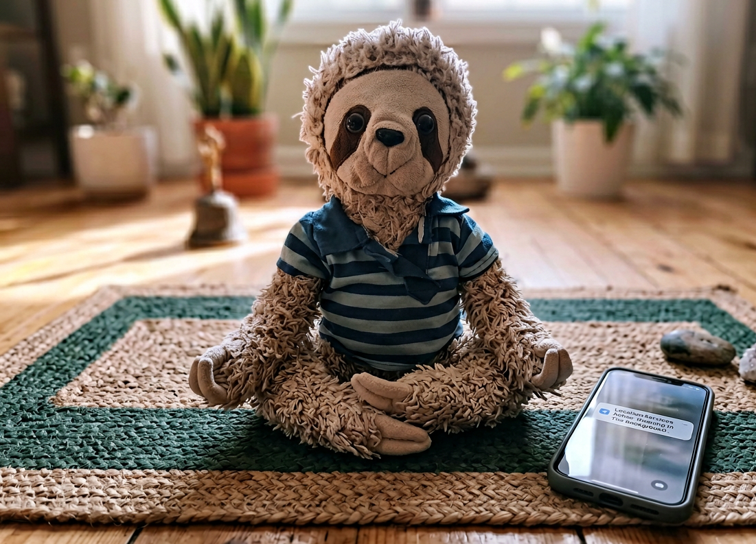 Corn meditating on a yoga mat